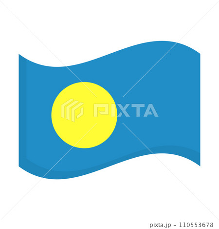 パラオ国旗 なびく パラオ国旗 なびく 110553678