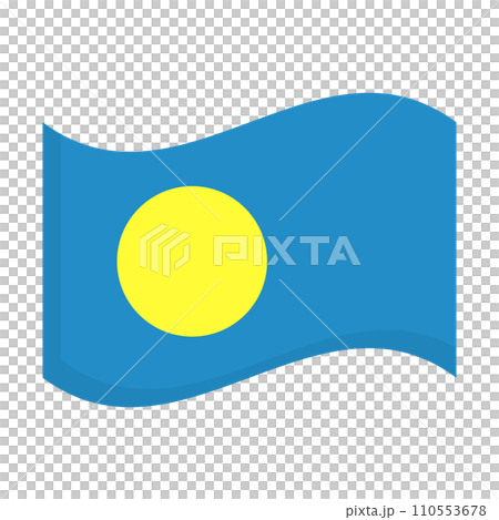 パラオ国旗 なびく パラオ国旗 なびく 110553678