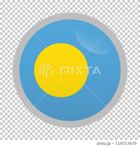 光に反射している丸いパラオ国旗 光に反射している丸いパラオ国旗 110553679