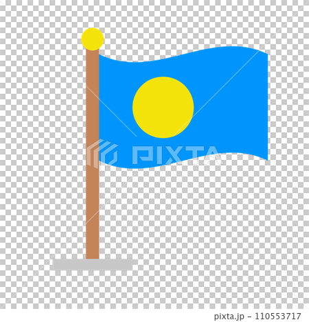帛琉國旗與桿 110553717