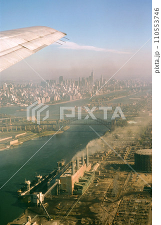 The skyline of New York City as seen from a airplane in the state of New York in the United States of America in 1964 The skyline of New York City as seen from a airplane in the state of New York in the United States of America in 1964 110553746