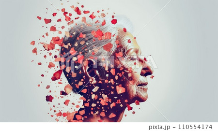 Senior woman with Dementia Symptoms - Generative AI 110554174