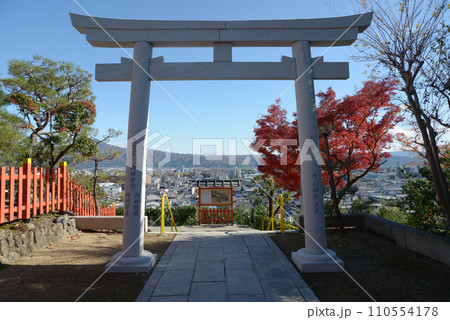 秋の建勲神社 参道の鳥居から市内を望む 京都市北区紫野 秋の建勲神社 参道の鳥居から市内を望む 京都市北区紫野 110554178