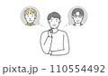 友人を思い浮かべる男性 110554492