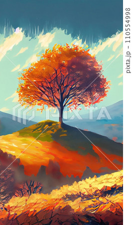Autumn lonely tree wallpapers for I pad, Notebook cover, I phone, tab mobile high quality images 110554998