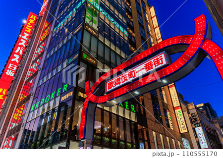 東京 新宿区 歌舞伎町の都市風景 歌舞伎町一番街 東京 新宿区 歌舞伎町の都市風景 歌舞伎町一番街 110555170