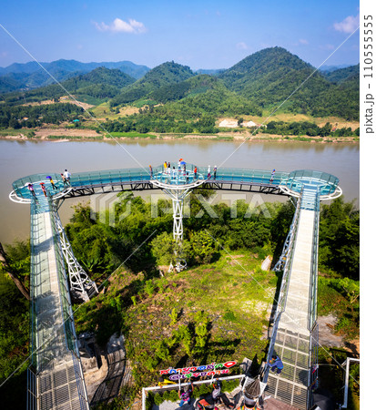 Aerial view of the Skywalk in Chiang Khan, Thailand Aerial view of the Skywalk in Chiang Khan, Thailand 110555555