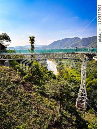 Aerial view of the Skywalk in Chiang Khan, Thailand Aerial view of the Skywalk in Chiang Khan, Thailand 110555591