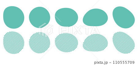 ストライプのシェイプのフレーム　液体の抽象的なゆるいフレーム　　ベクター　緑v　青 110555709