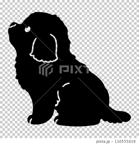 一個馬耳他人側身坐著的簡單可愛的剪影 110555819