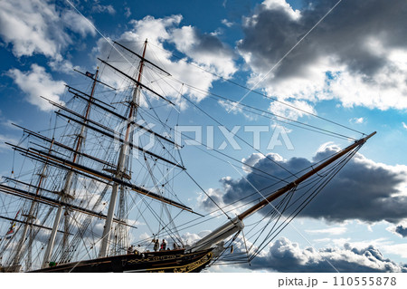 Fast Clipper Cutty Sark In Greenwich Maritime Museum In London, United Kingdom Fast Clipper Cutty Sark In Greenwich Maritime Museum In London, United Kingdom 110555878