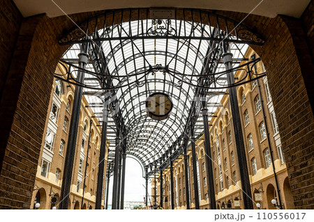 Alley With Shops Covered By Roof At Hay's Galleria In Southwark London, United Kingdom 110556017