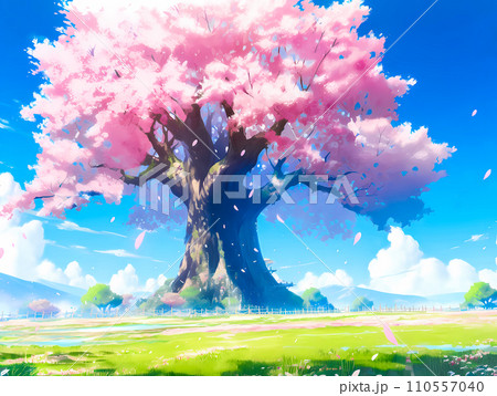 満開の桜の巨木 110557040