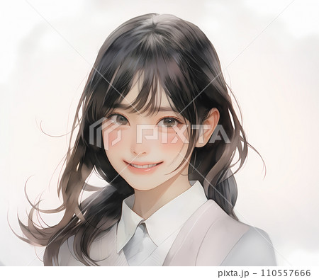 目元のほくろがキュートな女子高生 110557666