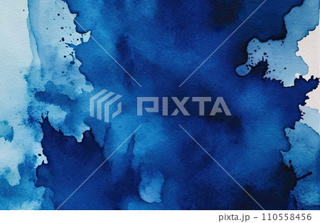 Ethereal Blue Watercolor Abstraction background 110558456