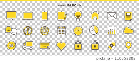 標準圖示集 1，用於 PC、電子郵件、資訊等。 110558808