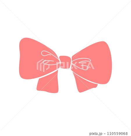 Pink bow hand drawn for element, print and illustration 110559068