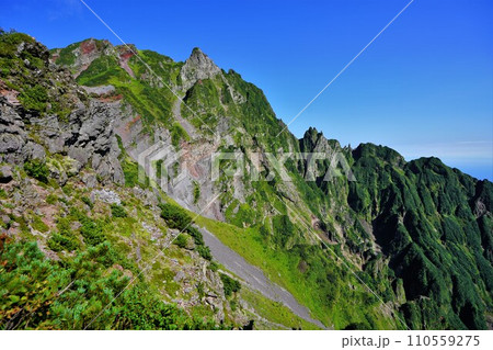 利尻山沓形コース三眺山からの仙法志第二稜 110559275