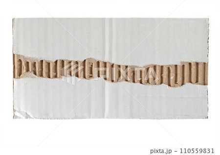 Scrap of white cardboard box isolated on white. 110559831