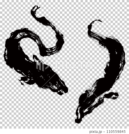 Illustration material of eel silhouette vector Illustration material of eel silhouette vector 110559845