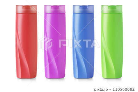 a set of shampoo products in  bottles a set of shampoo products in  bottles 110560082