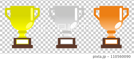 優勝や入選者に授与される記念トロフィーのイラスト 110560090