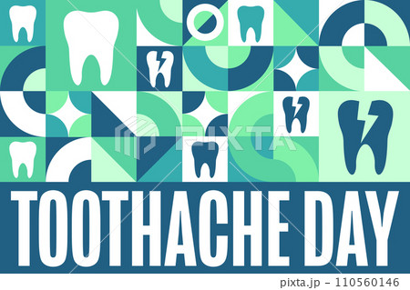 National Toothache Day. February 9. Holiday concept. Template for background, banner, card, poster 110560146