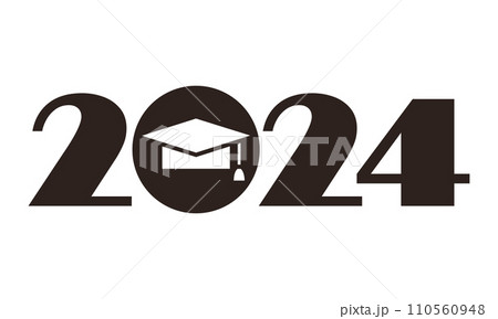 2024 - graduation class of 2024, graduation cap, mortarboard, college hat 2024 - graduation class of 2024, graduation cap, mortarboard, college hat 110560948