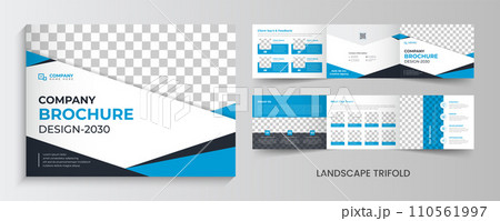 company landscape tri fold leaflet template design company landscape tri fold leaflet template design 110561997