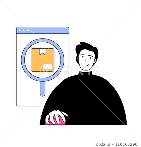 Mobile commerce concept with cartoon people in flat design for web. Vector illustration Mobile commerce concept with cartoon people in flat design for web. Vector illustration 110563290