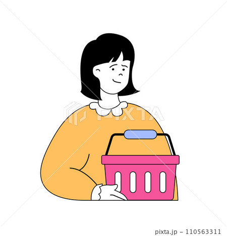Mobile commerce concept with cartoon people in flat design for web. Vector illustration Mobile commerce concept with cartoon people in flat design for web. Vector illustration 110563311
