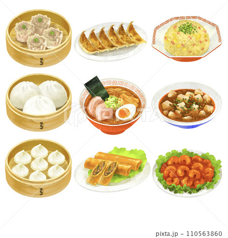 中華料理のイラストセット　2 110563860