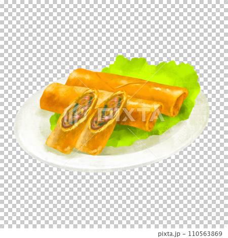 春巻きのイラスト　中華料理 110563869