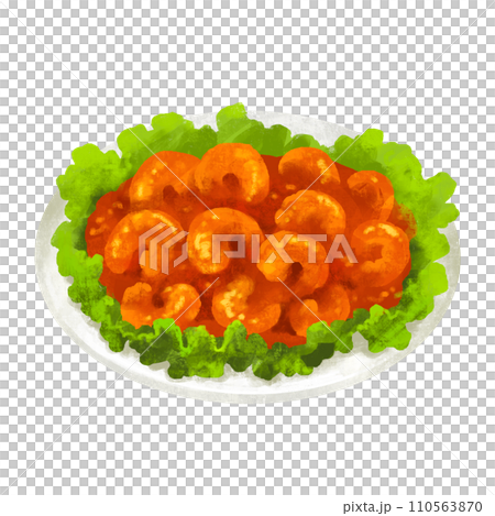エビチリのイラスト　中華料理 110563870