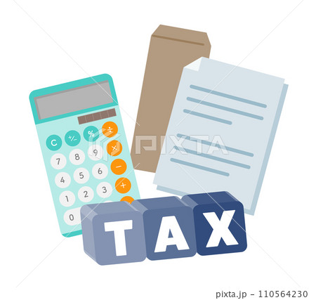 税金と電卓と書類。 110564230