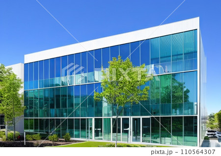 modern eco-friendly green office building with green plants 110564307
