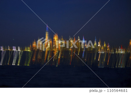 Abstract long exposure effect of Manhattan Abstract long exposure effect of Manhattan 110564681