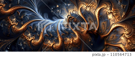 AI-generated content. Abstract Background with Unusual Mystical 3D Fractal , Generative AI AI-generated content. Abstract Background with Unusual Mystical 3D Fractal , Generative AI 110564713
