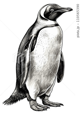 AI-generated content. Penguin sketch isolated. Antarctic penguins portrait hand drawn etching, funny ice bird wildlife AI-generated content. Penguin sketch isolated. Antarctic penguins portrait hand drawn etching, funny ice bird wildlife 110565390
