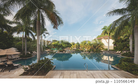 Terrace with big tropical pool Terrace with big tropical pool 110566149