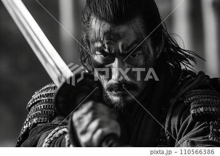 刀を構える侍　AI画像 110566386