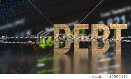 The debt on chart background for business concept 3d rendering. The debt on chart background for business concept 3d rendering. 110566419