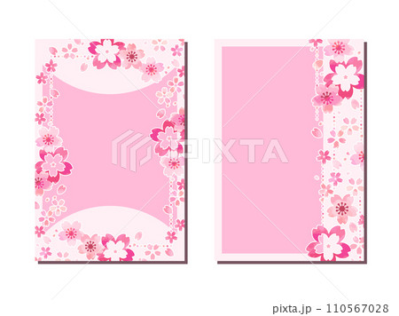桜のハガキテンプレート 110567028