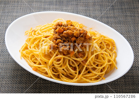 ミートソースパスタ(スパゲティ・ミートソース)。 ミートソースパスタ(スパゲティ・ミートソース)。 110567286