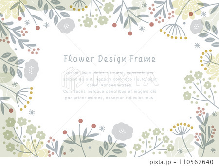 お花のデザインフレーム 110567640