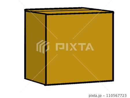 ガムテープのついていないシンプルな段ボール箱 110567723