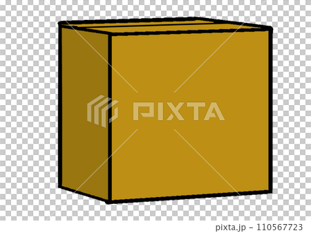 ガムテープのついていないシンプルな段ボール箱 110567723