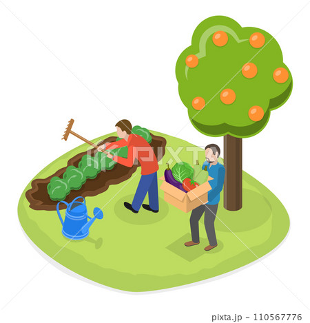 3D Isometric Flat Vector Set of Farming Jobs. Item 1 3D Isometric Flat Vector Set of Farming Jobs. Item 1 110567776