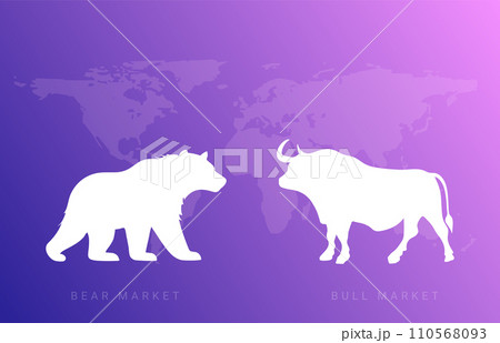 Bull bear market stock trade design. Bullish forex bearish market broker trend economic background. Bull bear market stock trade design. Bullish forex bearish market broker trend economic background. 110568093