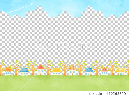 Green townscape illustration 110568260